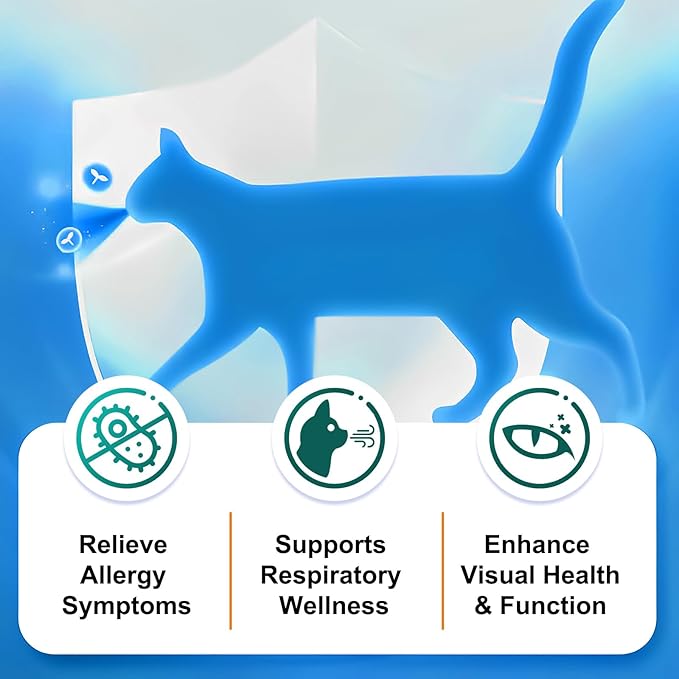 L-Lysine Powder for Cats, 2PC Lysine Powder Supplement Support Cats Immune Respiratory Health – Lysine Powder for Cats Eye Care, Pets Health Supplemnt for Cats of All Age - Salmon Flavor / 120g x 2