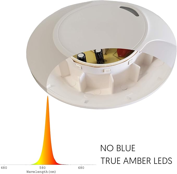 Sleep Aid Amber Night Light Plug in with Dusk to Dawn Sensor, Low Blue LED Promotes melatonin Production and Healthy Sleep, ON-Off-Auto Toggle, 2-Pack