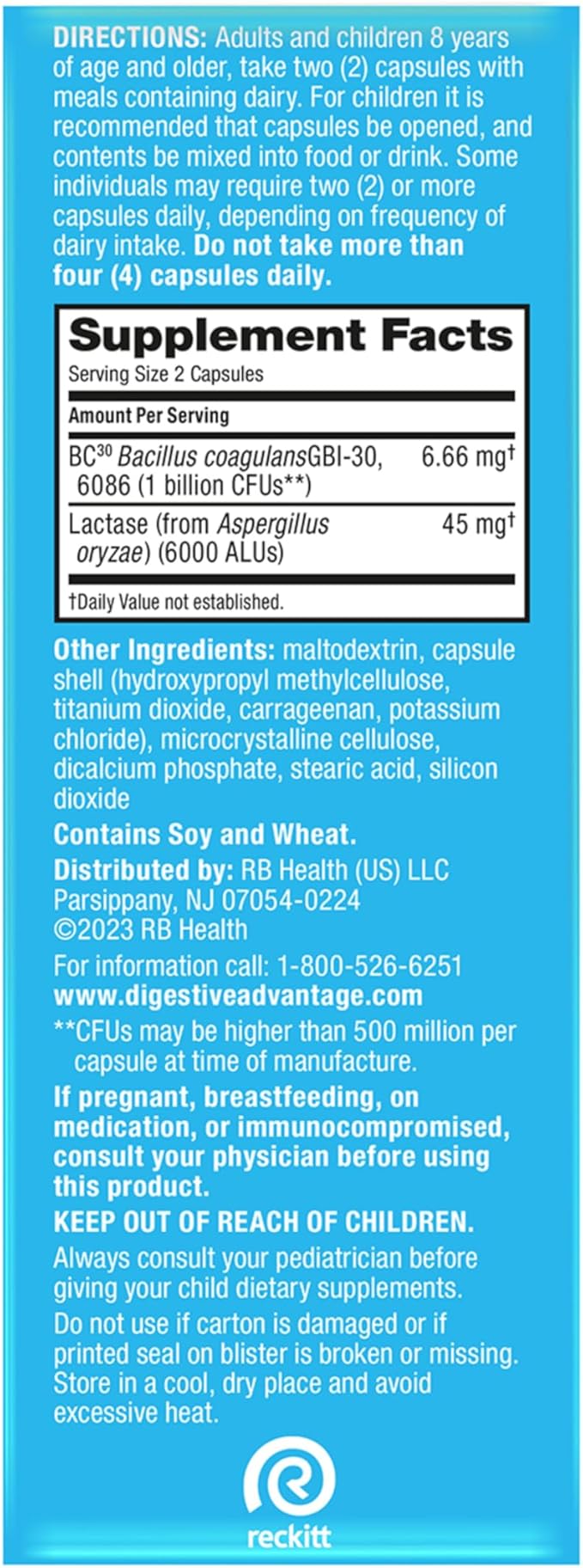 Digestive Advantage Lactose Defense Capsules (96 Count In A Box), Helps Breaks Down Lactose and Defend Against Digestive Upset, Supports Digestive and Immune Health, CFUs