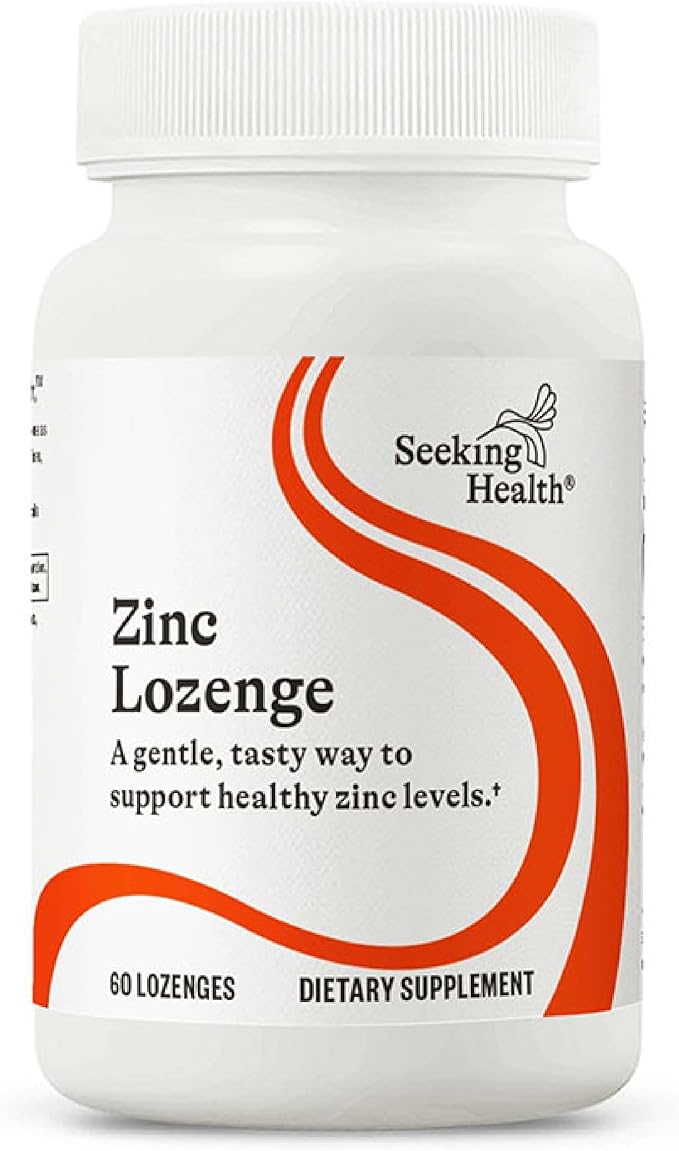 Seeking Health Zinc Chewable, 15 mg of TRAACS® Chelated Zinc Bisglycinate, Immune Support, Natural Fruit Flavor, Vegetarian and Vegan (60 lozenges)*