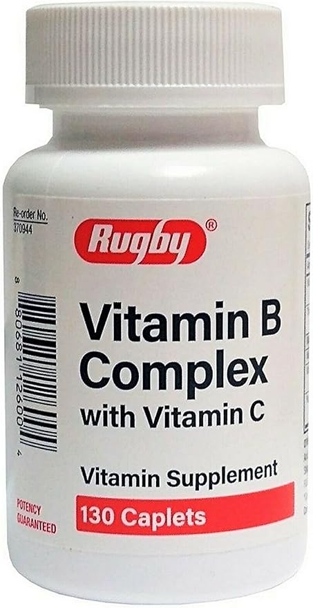 Rugby Vitamin B Complex with Vitamin C Vitamin Supplement 130 Caplets