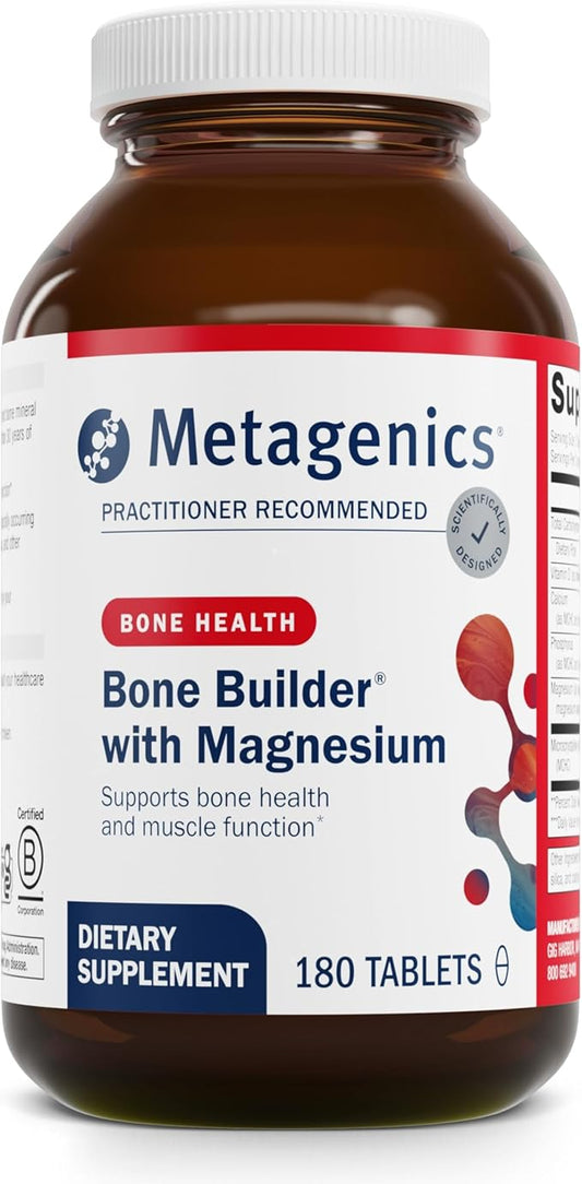 Metagenics Bone Builder with Magnesium - Bone Support Supplement* - Comprehensive Mineral Support* - With Calcium, Vitamin D & Magnesium - Non-GMO - Gluten-Free - 180 Tablets
