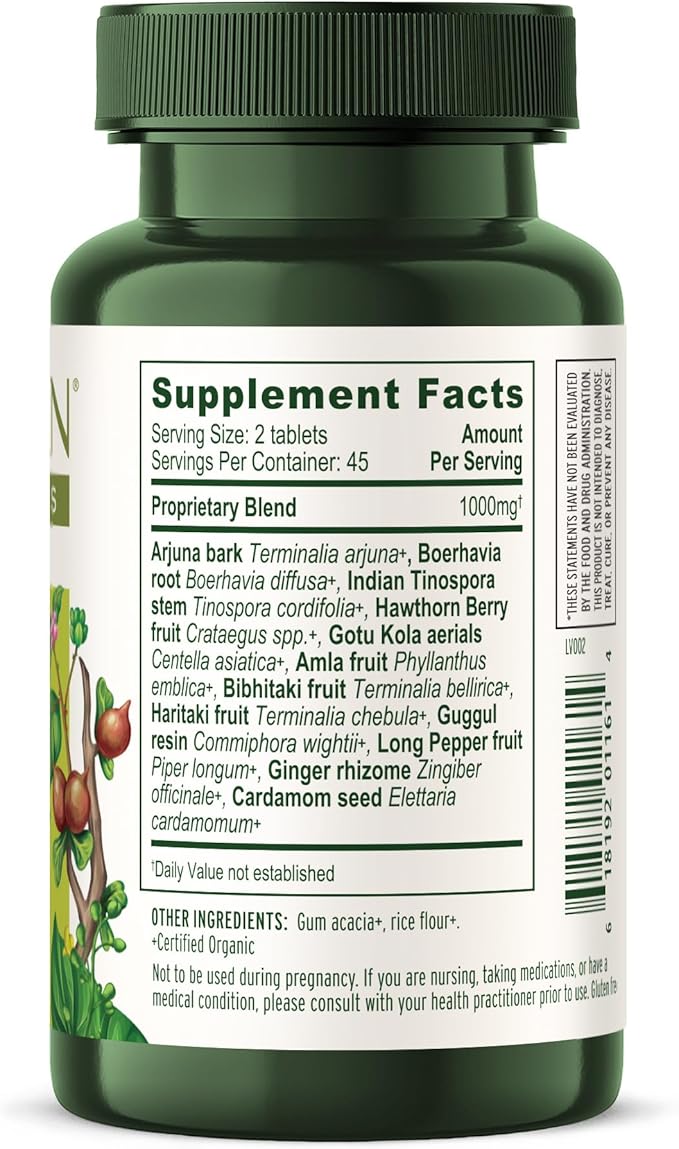 Banyan Botanicals Heart Formula – Organic Herbal Heart Health Supplement with Hawthorn Berry and Guduchi – Supports Proper Function of The Heart* – 90 Tablets – Non-GMO Sustainably Sourced Vegan