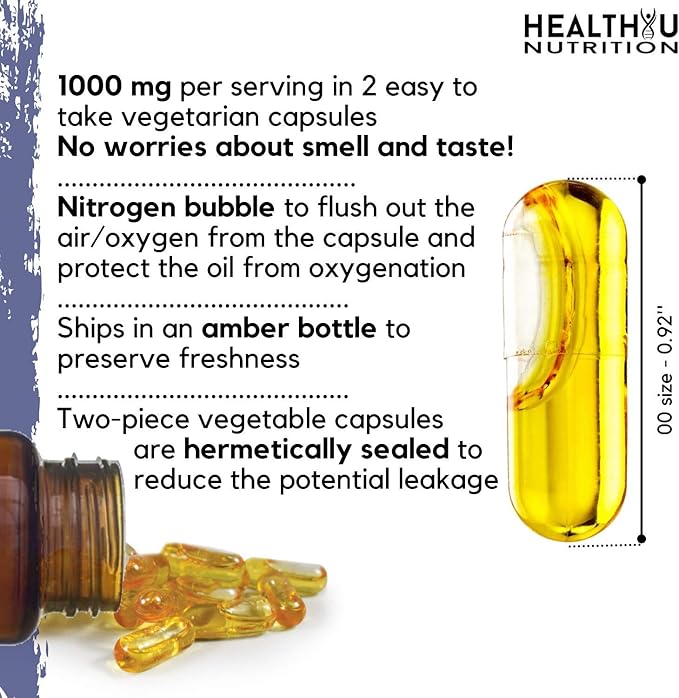 Premium Black Cumin Seed Oil Capsules - Virgin Cold Pressed Nigella Sativa Black Seed Oil Pills - Immune Support Supplement - Omega 3 6 9 Vitamin E Blackseed for Nails Hair Skin 1000 mg p/Serving