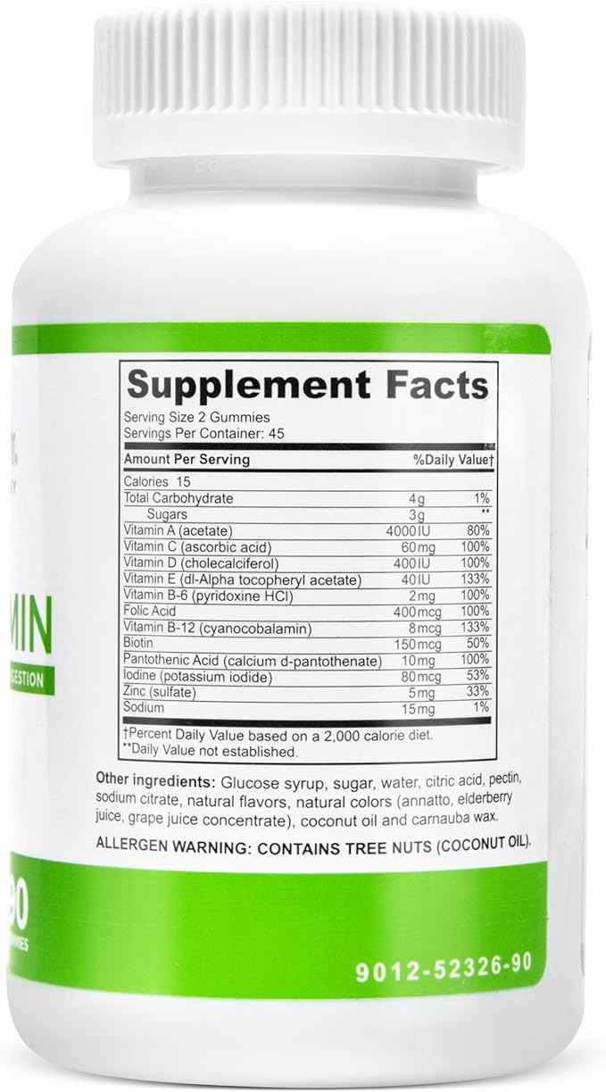 BariSlim Bariatric Chewable Multivitamin Gummies - Specially Formulated Gummy Vitamin for Patients After Weight Loss Surgery - Easy to Digest & Great Tasting Fruit Flavors | 2 Pack (180 Fruit Chews)