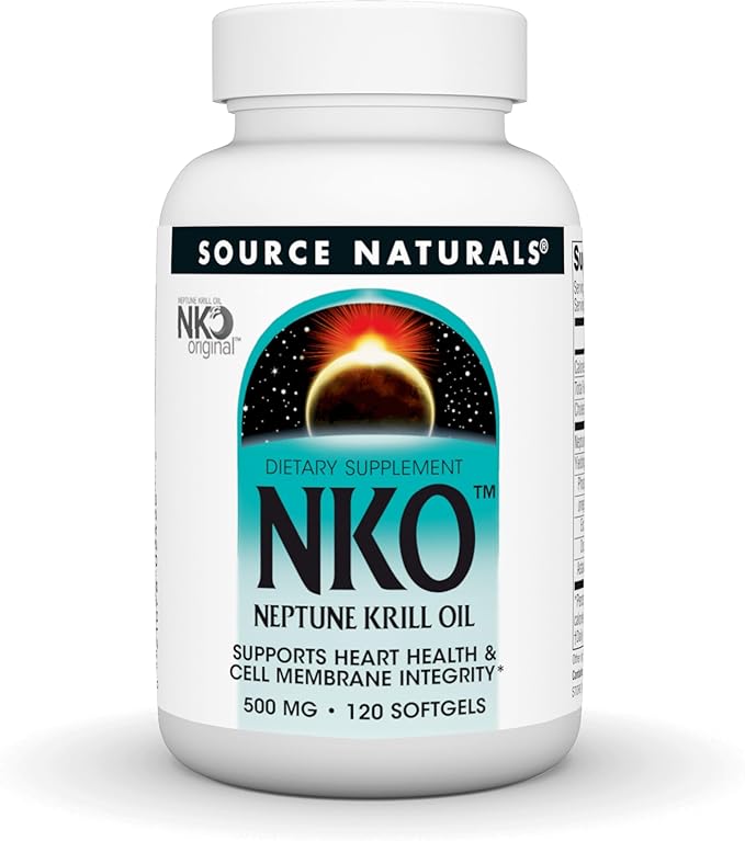 Source Naturals NKO Neptune Krill Oi, Supports Heart Health and Cell Membrane Integrity*, 500mg - 120 Softgels