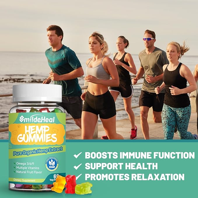2 Pack Hemp Gummies, 1,500,000 Extra Strengthen Organic Hemp Gummies, Hemp Supplement Gummy with Hemp Oil Extract, 120 Gummies