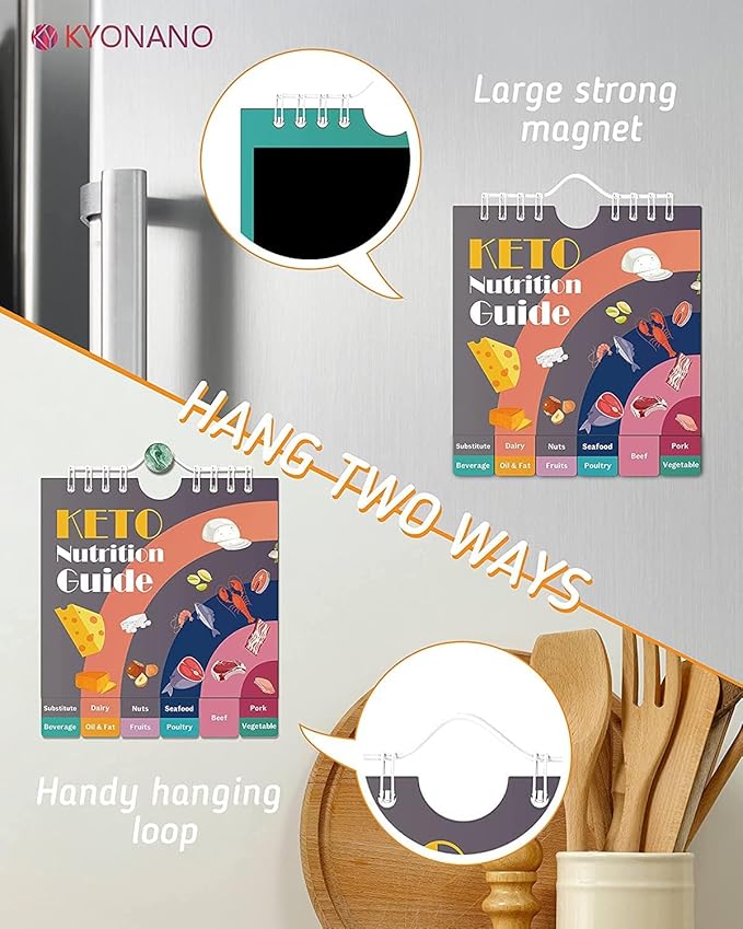 Mini Keto Cheat Sheets Magnets - 228 Keto Book for Beginners Keto Food List - Keto for Beginners Keto Diet Plan- Keto Diet Fridge Guide Plus Extra List of 488 Foods E-Book Easy to Carry Size