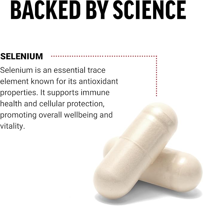 Force Factor Selenium Immune Support Supplement, Selenium 200mcg Capsules to Support Immune Defense, Immunity Supplement, Vegan, Non-GMO, 120 Capsules