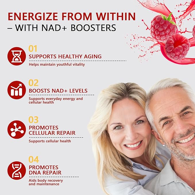 NAD Supplement 1000mg Pure Organic - NAD Supplements for Women & Men with Nicotinamide Riboside, Resveratrol, PQQ, Quercetin - NMN Supplement Alternative for Anti-Aging, Energy-30 Packets