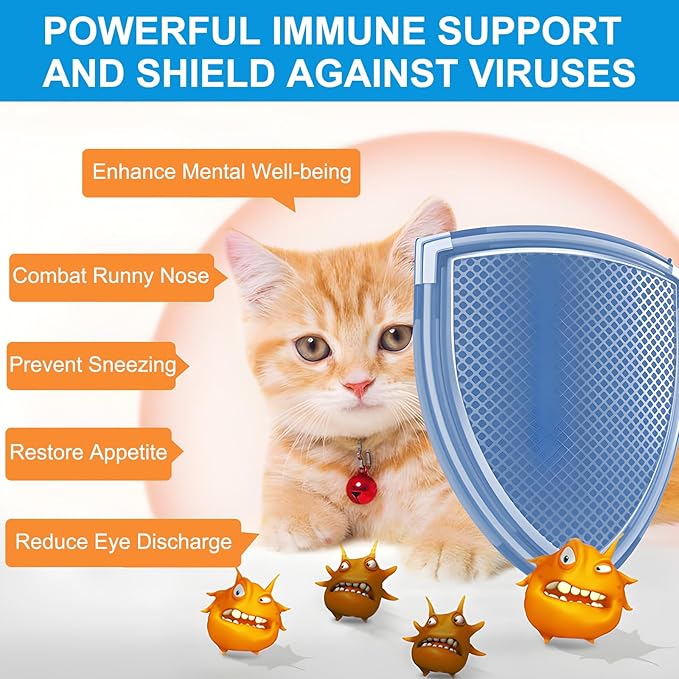 L-Lysine Powder for Cats, 2PC Lysine Powder Supplement Support Cats Immune Respiratory Health – Lysine Powder for Cats Eye Care, Pets Health Supplemnt for Cats of All Age - Salmon Flavor / 120g x 2