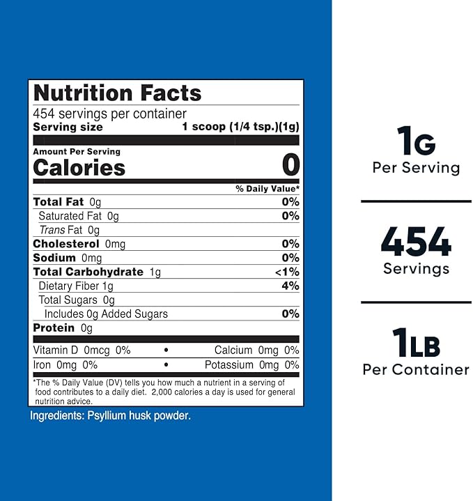 Nutricost Psyllium Husk Ground Powder (1lbs) - Gluten Free and Non-GMO