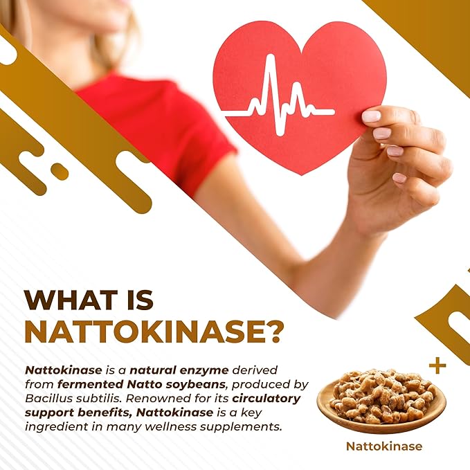 NATTOKINASE 11-in-1 Formula - with Red Yeast Rice Coenzyme Q-10 Quercetin, Milk Thistle, Resveratrol - Non-GMO, Gluten-Free, Soy-Free