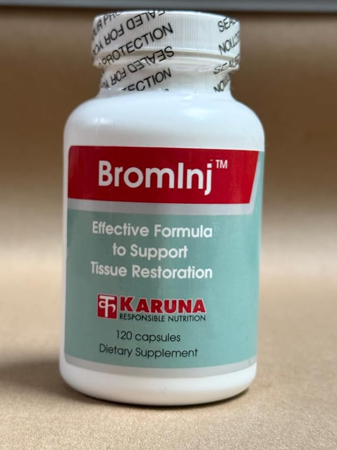 BromInj 120 Capsules | BROMELAIN 1500MG, Curcumin 1200MG, Willow BARK 900MG, QUERCETIN 300MG