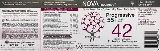 Multi-Strain Progressive 55+ 42 Billion Probiotics per Capsule-60 VCaps