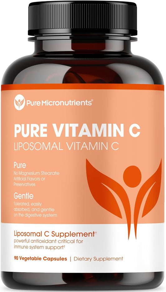 Pure Micronutrients Pure Liposomal Vitamin C - 1400mg Per Serve Supplement - 90 Capsules - High Absorption VIT C Ascorbic Acid Pills