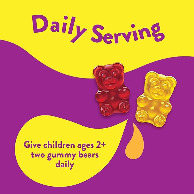 L’il Critters Fiber Daily Gummy Supplement for Kids, for Digestive Support, Berry and Lemon Flavors, 90 Gummies