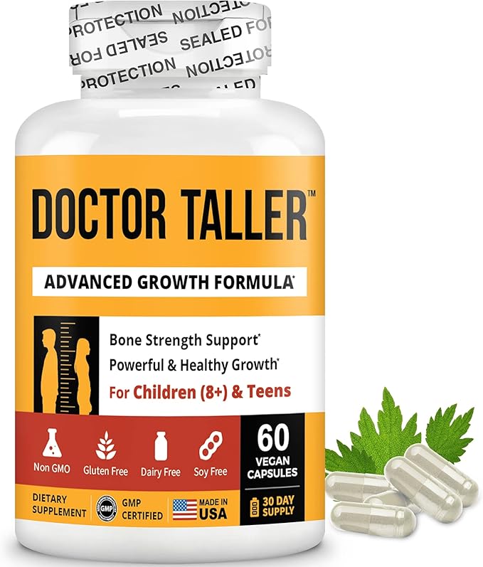 NuBest Doctor Taller - Height Growth Formula - Supports Height Growth and Immunity - Keto with Calcium, Vitamin D3, Vitamin K2, Amino Acids & Herbs for Children (8+) - 3 Pack | 3 Month Supply
