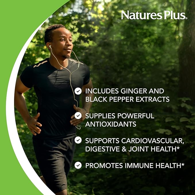 Natures Plus Gummies Turmeric Curcumin, Peach - 60 Gummies, Pack of 2 - Supports Joint, Digestive & Cardiovascular Health - Vegan, Gluten Free, Non-GMO - 60 Total Servings