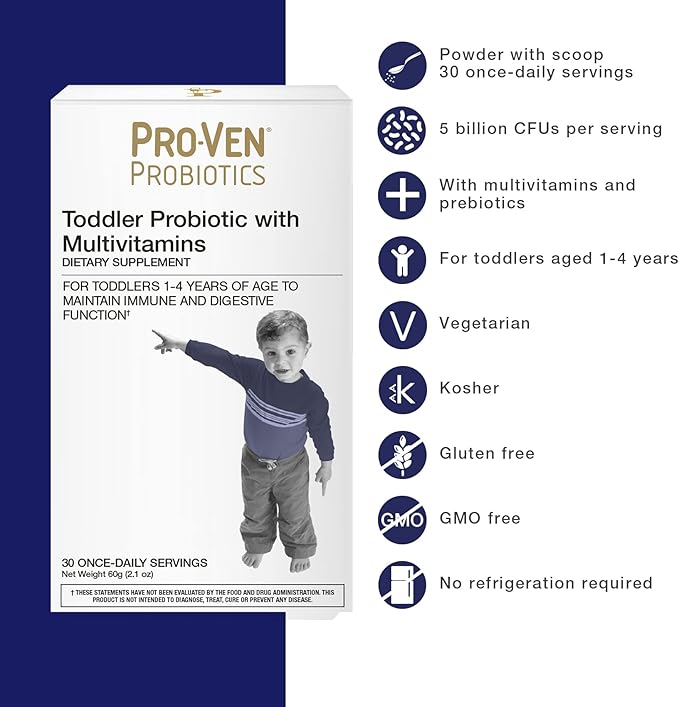 Probiotics for Toddlers | Lactobacillus & Bifidus | A-Z Multivitamins & Prebiotics | Supports Immune & Gut Health | Berry Flavor | 30-Day Supply