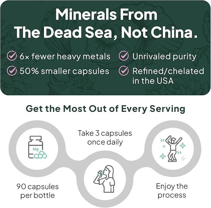 Pure Magnesium Glycinate with Zinc - Maximum Strength Chelated Magnesium Supplement for Women and Men for Muscle Cramps and Sleep Support - 3 Bottles