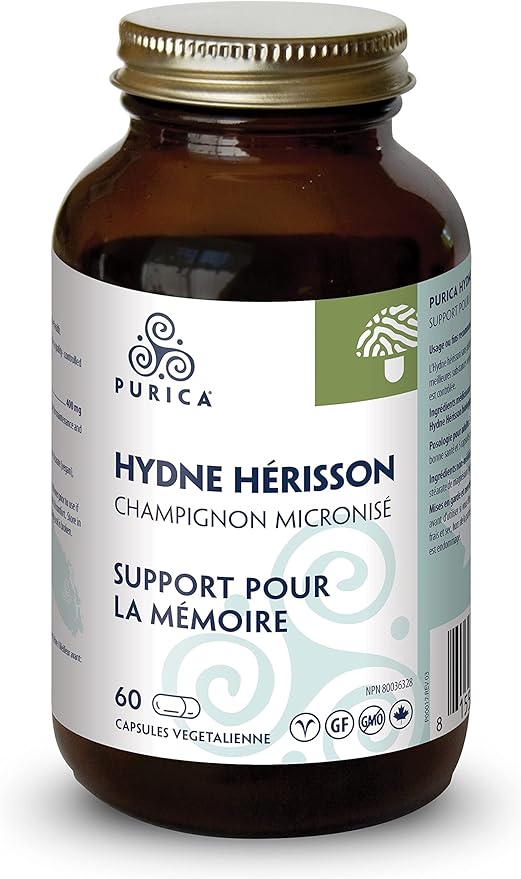 PURICA - Lion's Mane Micronized Mushrooms, 60 Vegan Capsules - Promotes Cognitive Health - Focus and Memory Support