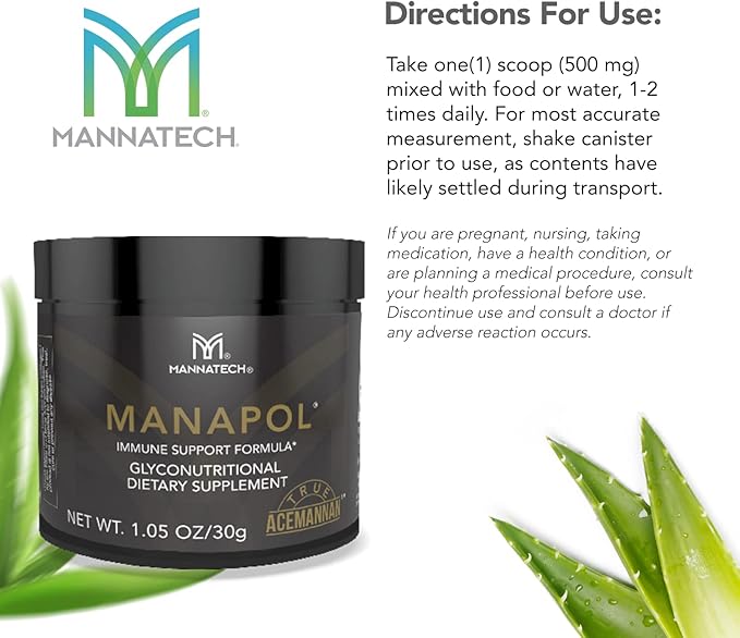 Mannatech Manapol Immune Support Formula for Immunity Support & Immunity Boost. Aloe Vera Powder Prebiotic for Digestive Health. Aloe Vera Drink for Immune Support Supplement 1.05oz/30g