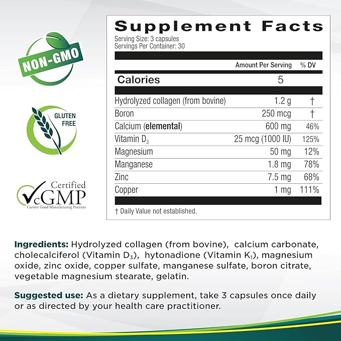 Genacol Collagen and Calcium, Boron, Magnesium & Vitamin D3 for Bone Health Joint Support Supplement Bone & Joint 90 Capsules