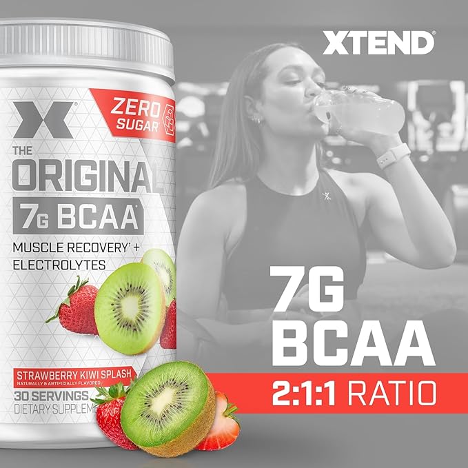XTEND Original BCAA Powder 7g BCAA and 2.5g L-Glutamine, Sugar Free Post Workout Muscle Recovery Drink with Amino Acids for Men & Women, 30 Servings