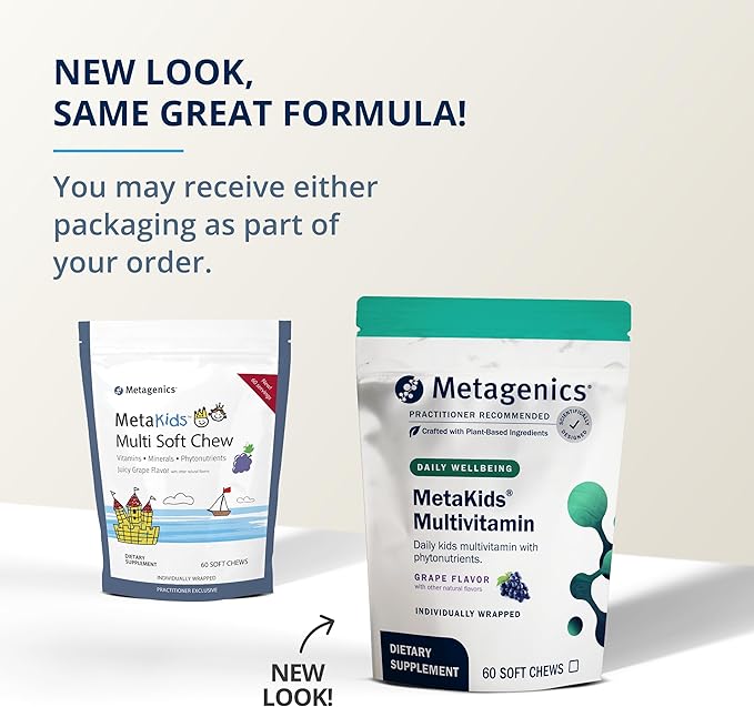 Metagenics MetaKids Multivitamin Soft Chews - Vitamins - Minerals - Phytonutrients - 60 Servings