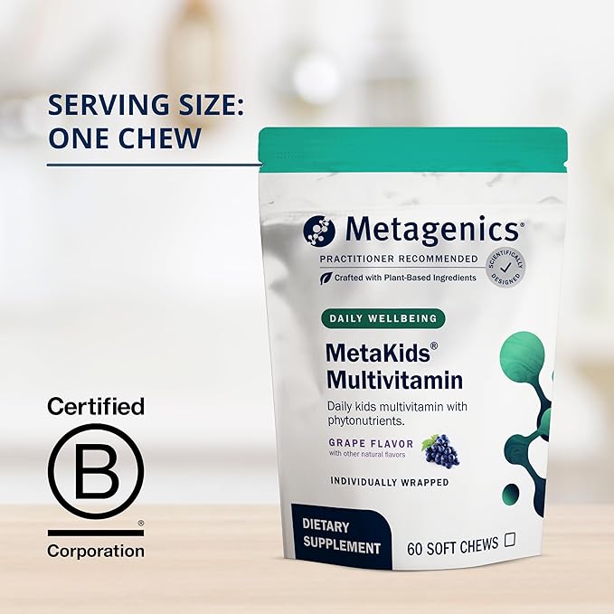 Metagenics MetaKids Multivitamin Soft Chews - Vitamins - Minerals - Phytonutrients - 60 Servings