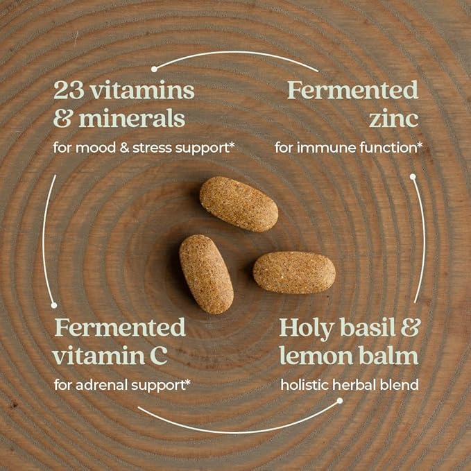 New Chapter Perfect Calm - Daily Multivitamin for Stress & Mood Support with B Vitamins + Holy Basil + Lemon Balm + Organic Non-GMO Ingredients - 144 Count
