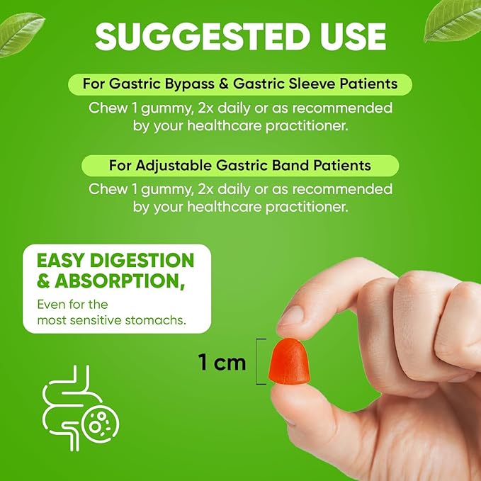 BariSlim Bariatric Chewable Multivitamin Gummies - Specially Formulated Gummy Vitamin for Patients After Weight Loss Surgery - Easy to Digest & Great Tasting Fruit Flavors | 2 Pack (180 Fruit Chews)