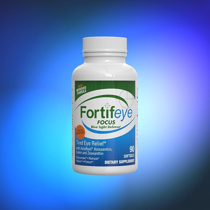 Fortifeye Focus Eye Care Supplement | Triple Carotenoid Including Astaxanthin, Lutein, and Zeaxanthin | 90 Softgel Capsules