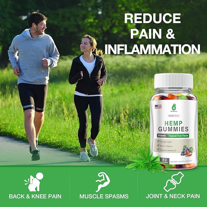Hemp Gummies 3 Packs for Pain, Sleep, Anxiety - 100% Natural Organic Hemp Gummy Extra Strength High Potency with Pure Hemp Oil Extract Vegan Edible Bear Candy