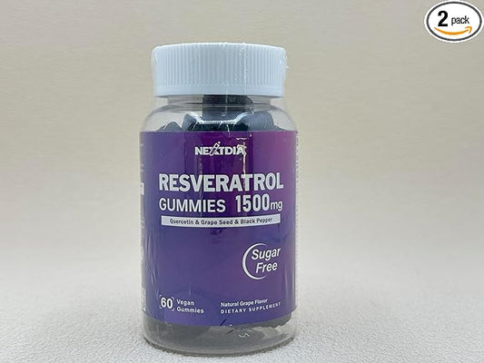 Resveratrol Gummies 1500mg, 120 Count, 2 Pack