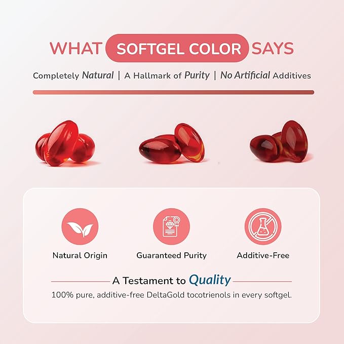 Eannatto Tocotrienols Vitamin E Supplements Tocopherol Free, Supports Immune Health, Non-GMO, Gluten Free & Antioxidant (125MG 30 Softgels)