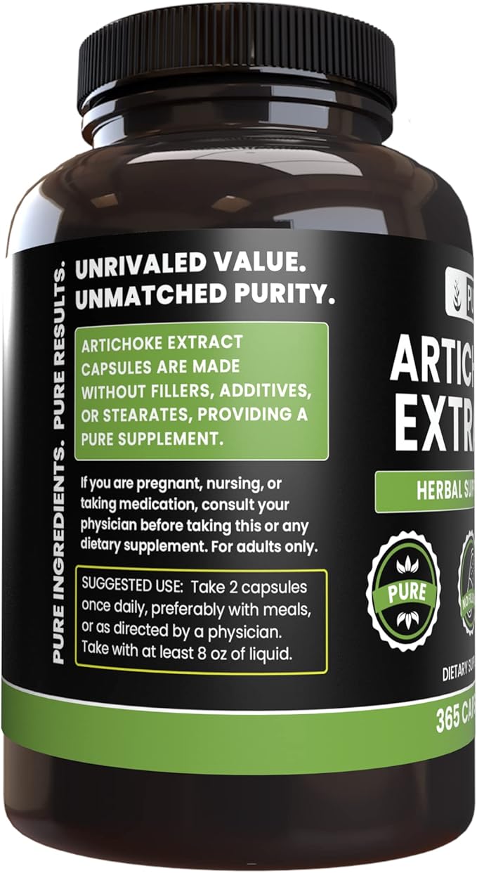 Pure Original Ingredients Artichoke Extract (365 Capsules) No Magnesium Or Rice Fillers, Always Pure, Lab Verified