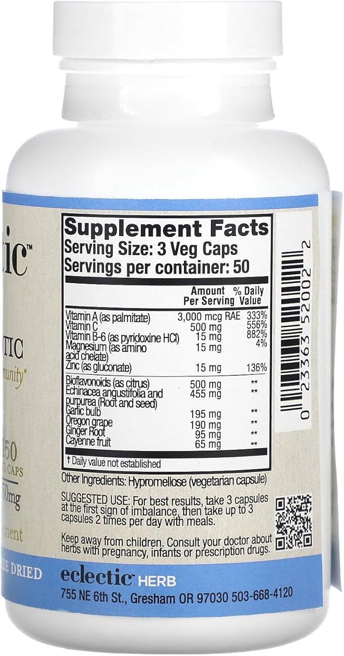 Eclectic Institute Vitabiotic Immune New in Capsules, 150 Non-GMO Veg caps