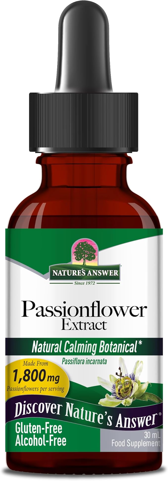 Nature's Answer Passion Flower | Super Concentrated | Liquid Herbal Tincture Supplement Drops | Natural Calming Botanical | Non-GMO | Alcohol-Free, Gluten-Free & Vegan 1oz