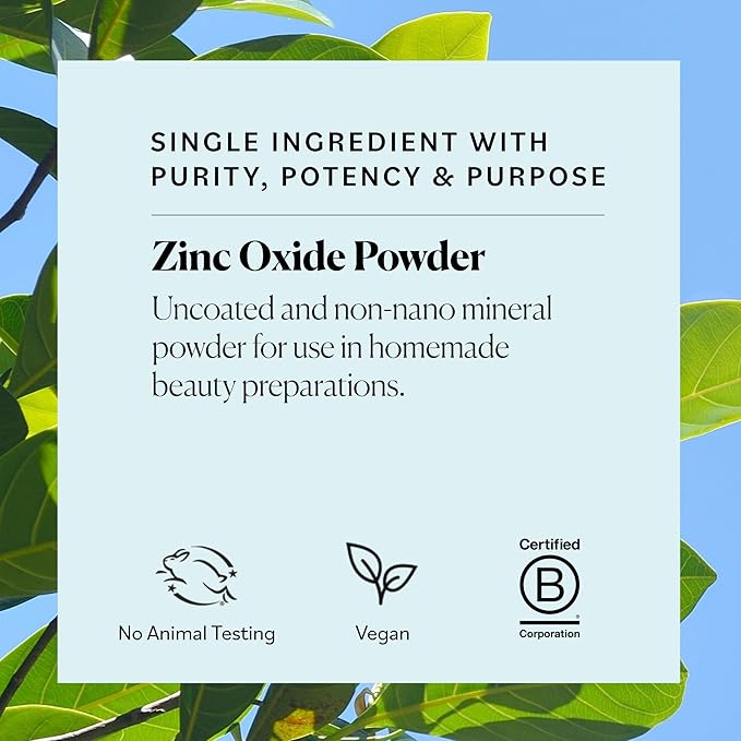 Sky Organics - Zinc Oxide Powder, 16 oz - Non-Nano & Uncoated - Make Your Own Lotion, Deodorant, Cream, Soap - DIY Essentials - Resealable Bag - Natural, Vegan & Cruelty Free - Beauty & Personal Care