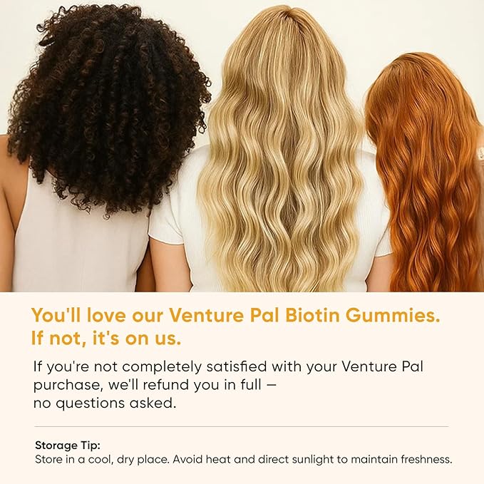 Venture Pal Biotin Gummies with Collagen & Keratin - Hair Growth Support Skin and Nail Strength Vitamins for Women & Men - Biotin 10000mcg | B-Complex | Saw Palmetto - Sugar Free, Non-GMO, 60ct
