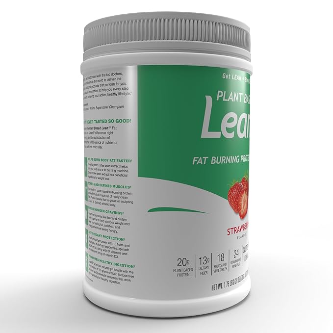 LEAN1 Nutrition53 Meal Replacement Powder for Weight Loss, Fat Burner, Appetite Control, Plant Based Strawberry (28 Ounce)