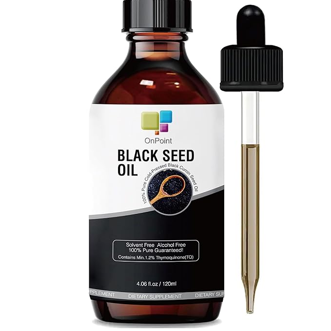 Black Seed Oil Organic Cold-Pressed Rich in Thymoquinone and Omega 3-6-9 Useful for Anyone Looking to Support a Radiant Skin and Lustrous Hair 4.06 oz