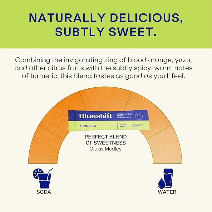 Turmeric Citrus Medley - Turmeric Powder Packets for Water, Turmeric Curcumin Supplement, No Sugar Drink Mix for Natural Recovery Support - Citrus Flavor, Powder Sticks (10 Pack)