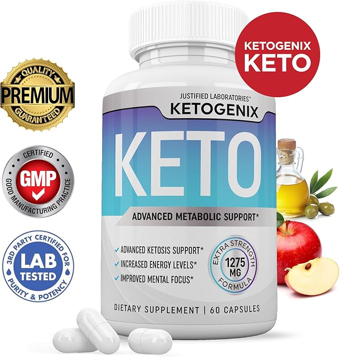 (10 Pack) Ketogenix Keto Pills 1275MG New & Improved Formula Contains Apple Cider Vinegar Extra Virgin Olive Oil Powder Green Tea Leaf 600 Capsules