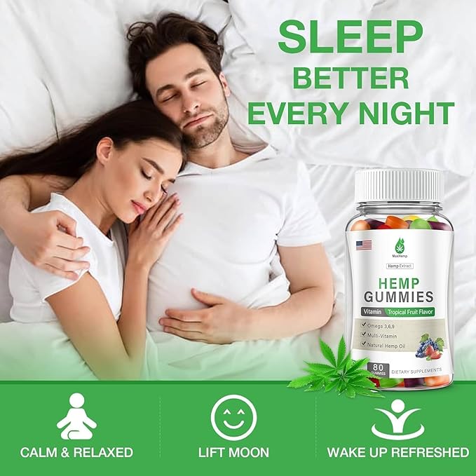 Hemp Gummies 3 Packs for Pain, Sleep, Anxiety - 100% Natural Organic Hemp Gummy Extra Strength High Potency with Pure Hemp Oil Extract Vegan Edible Bear Candy