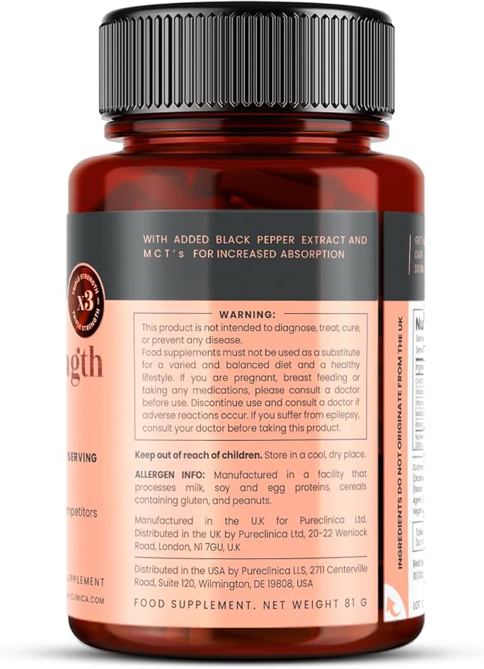 pureclinica CoQ10-300mg x 540 Tablets (6 Bottles with 90 Tablets Each - 18 Months Supply) with Vitamin C and Black Pepper Extract