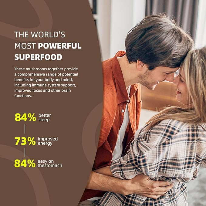 Mushroom Complex Supplement 2600mg, 120 Capsules - 10 Mushrooms Blend - Reishi, Lions Mane, Cordyceps, Chaga, Turkey Tail, Maitake, Shiitake, Oyster Nootropic Complex - Brain, Energy, Focus Pills