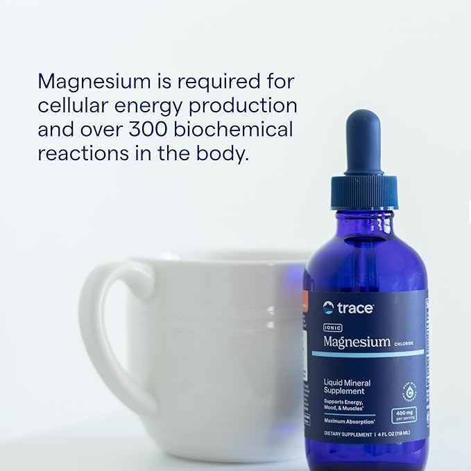 Trace Minerals Ionic Magnesium - Liquid Ionic Magnesium to Support Immune, Brain & Heart Health - Supplement to Aid Energy & Vitality - Supplement with Magnesium & Sodium - 4 fl oz (30 Servings)